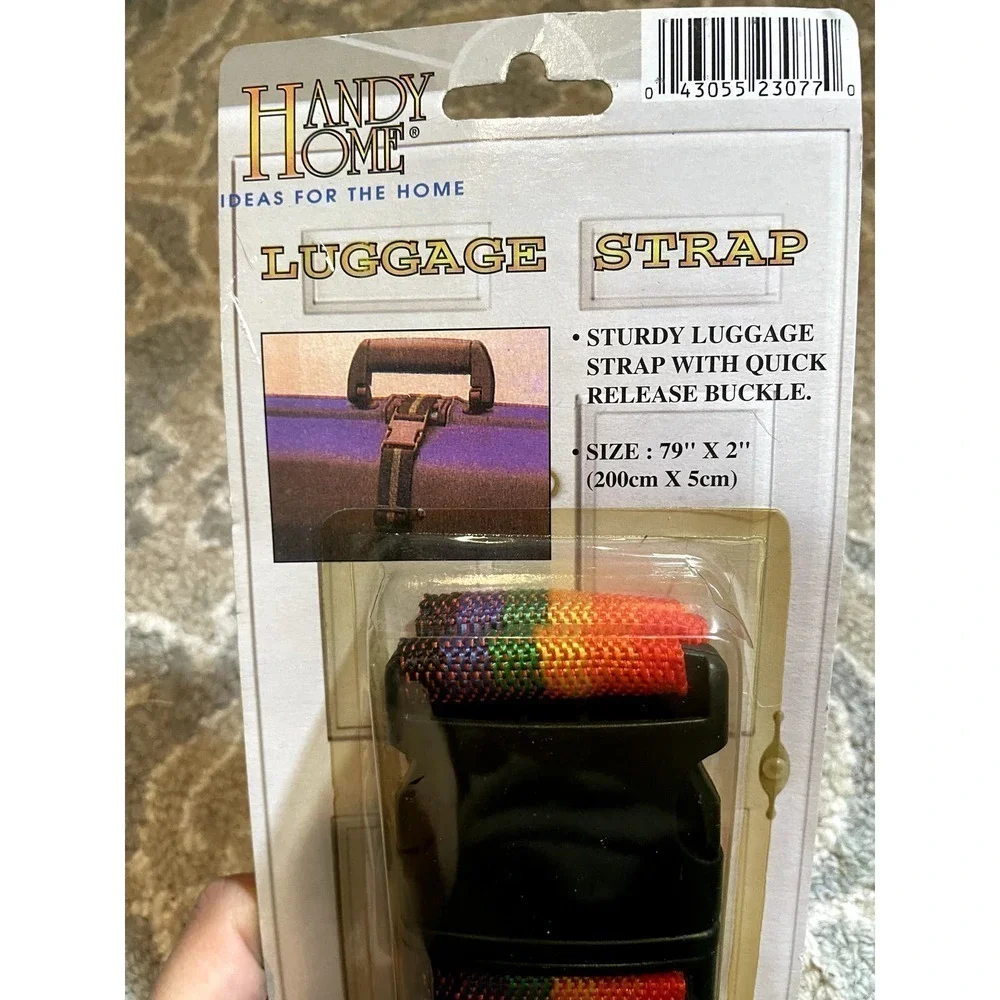 TWO Vintage Rainbow Luggage Straps NIP New Vintage 1980s